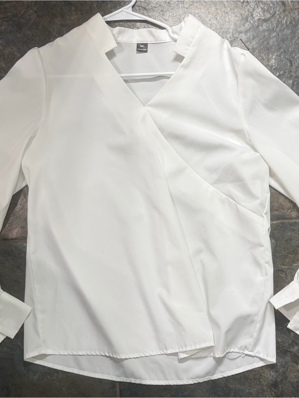 SHEIN White Wrap Front V-Neck Blouse